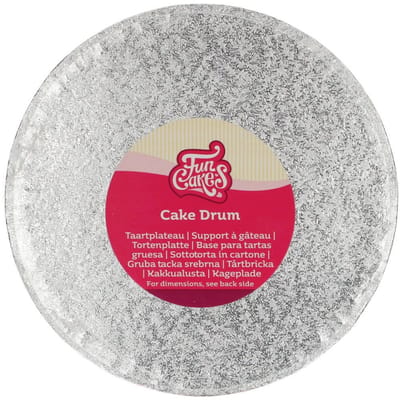 FunCakes Cake Drum Rond - Zilver - Ø20 cm / 12 mm - Taartonderlegger - Taartkarton