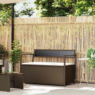 Tuinbank met opbergruimte - Buitenbank Zitbank - Tuinieren Ontspannen - Weerbestendig Polyrotan - 1115 x 54 x 74 cm