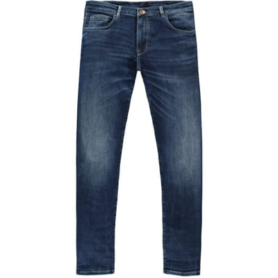 Cars blauwe heren jeans   Used washed wassing   Slim Fit   5-Pocket zakken   Knoop- en ritssluiting   Regular waist Blauw 28/32
