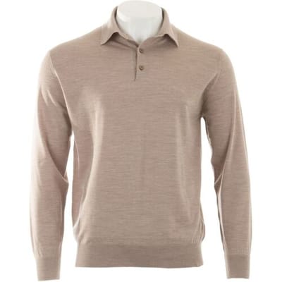 Paul & Shark Trui 140S Superfine Merino Wool Polo Humus / male