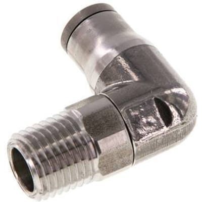 8mm x 1/4'' NPT 90 graden L-verbinding RVS Insteekfitting Buitendraad Draaibaar FKM