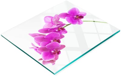 Multifunctionele decoratieve glazen snijplank voor de keuken, roze orchidee, 60x52 cm