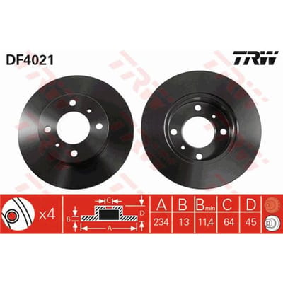 Remschijf TRW DF4021