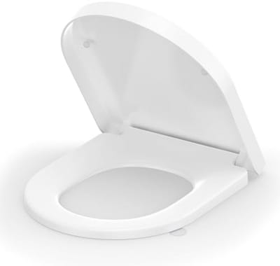 D-vorm Toiletbril met Softclose Mechanisme - Afneembare Duroplast Toiletdeksel met Verstelbare Scharnieren