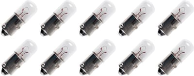 Signaallamp BA9S 6V 5W - 833 mAh - 10 stuks - T10 Gloeilamp Ø10mm - 28mm - 2500K - Dimbaar