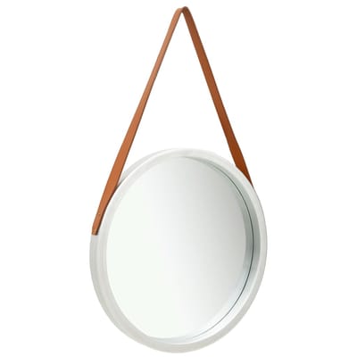 vidaXL - Wandspiegel - met - band - 50 - cm - zilverkleurig