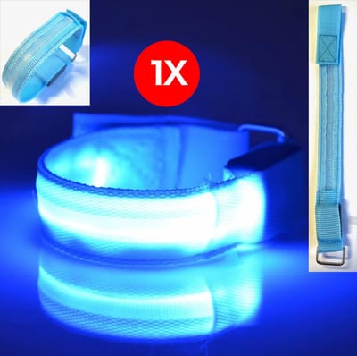 Actie4you® - Hardloop Arm Verlichting - Reflecterende Armband - Hardlopen - Fietsen - Running light - Outdoor Sports – Verstelbaar – Led Armband - Batterij inbegrepen - 3 lichtstanden - 1 Stuk - Blauw