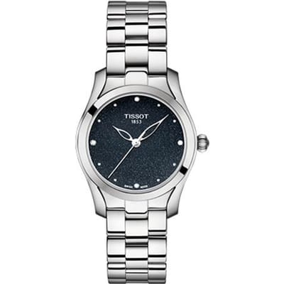 Tissot Seastar Quartz Horloge 30M Waterbestendig 30Mm Zwarte Wijzerplaat Roestvrijstalen Kast Roestvrijstalen Armband Dameshorloges Zilver T112.210.11.046.00 Regular Watch Box,Blue Dial black