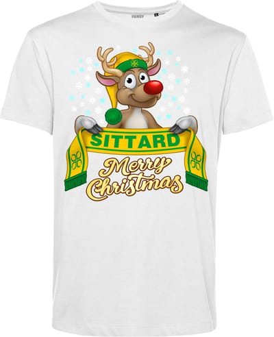 T-shirt Sittard | Foute Kersttrui Dames Heren | Kerstcadeau | Fortuna Sittard supporter | Wit | maat XS