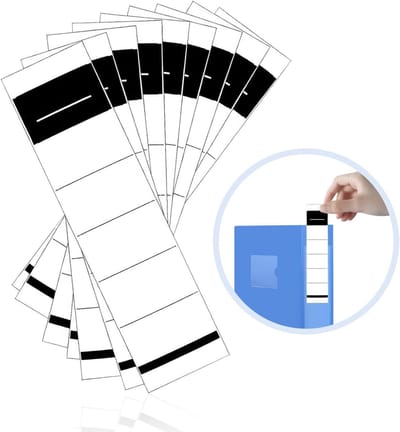 Self-adhesive labels 5.3 x 19 cm, 50 stuks, ideaal voor mappen, kantoor, organisatie en etiketteren