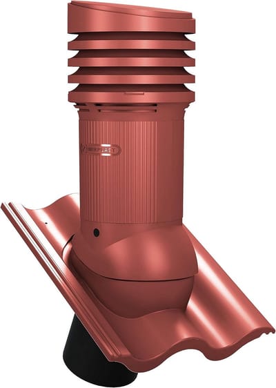 Dakdoorvoer Ventilatie - Ventilatieschoorsteen Ontluchter - Dak Ventilatie - Ingebouwde Waterpas - DN150 - RAL 3009 Rood