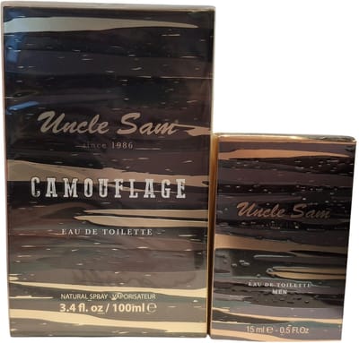Uncle Sam Camouflage Eau de Toilette Set – Heren Parfum 100 ml + 15 ml – Cadeauset voor Mannen