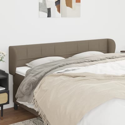 vidaXL - Hoofdbord - met - randen - 163x23x78/88 - cm - stof - taupe