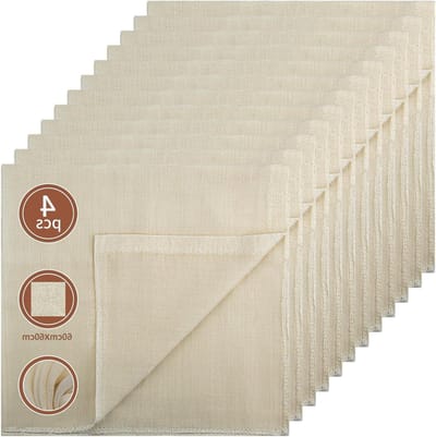 Herbruikbare Katoenen Zeefdoek 60 x 60 cm - Set van 4 - Ideaal voor Kaas, Notenmelk en Sap