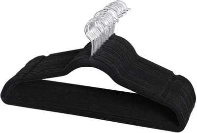 Kleerhanger met aankleedbeugel 40 stuks jasbeugels met anti-slip oppervlak beugel 360° draaibare haak zwart HM-YAHEE-591300
