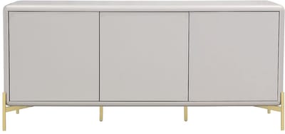 Vente-unique Dressoir met 3 deuren van MDF - Beige en goud - LYBAKA