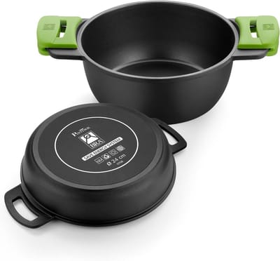 Lage braadpan schotel voor inductie en gas