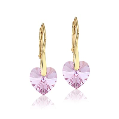 Montebello Oorbellen Lily HG31 - Swarovski Hart - 925 Zilver Verguld - Ø10mm - 25mm