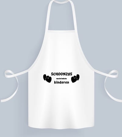 Akyol - schoonzus van de leukste kinderen Keukenschort - Zus - de leukste schoonzus - verjaardag - cadeautje voor zus - kado - geschenk - 82 bij 71 cm