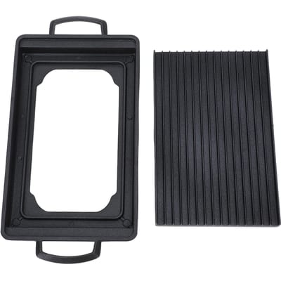 Mini BBQ Grill Aluminiumlegering Snelle en Gelijkmatige Verhitting Multifunctionele Houtskool Barbecue Grill L(for 6.5-9kg) black