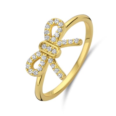 New Bling - 9NB-1553-56 - zilveren ring met strik - 925 sterling silver - Gold plated