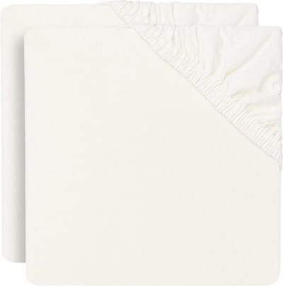 Jollein - Baby Hoeslaken Ledikant Jersey (Ivory) - Katoen - 2 Stuks - 60x120cm