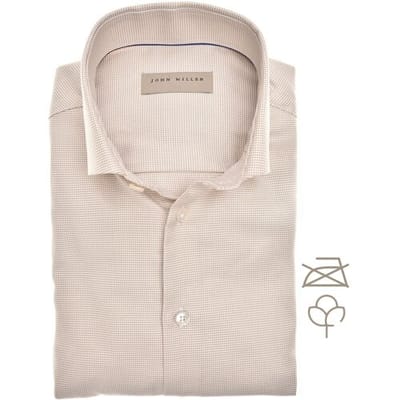 John Miller Overhemd Button-Down Cotton Non-Iron Fine Pattern Licht Bruin / male