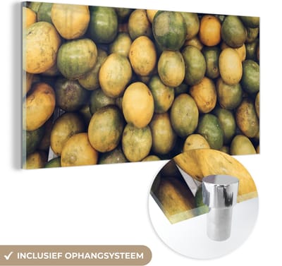 MuchoWow® Glasschilderij 120x60 cm - Schilderij acrylglas - Fruit - Zomer - Vrucht - Foto op glas - Schilderijen