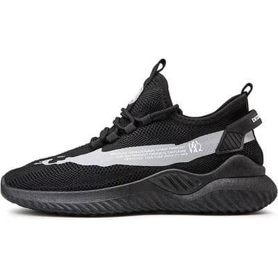 Lente Herfst Ademende Hardloopschoenen voor Heren Lichtgewicht Buitensportschoenen Comfortabele Zachte Sneakers Heren Atletische Trainingsschoenen 44 black
