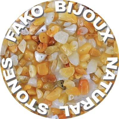 Fako Bijoux® - Stukjes Natuursteen - Natuursteen Chips - Stukjes Onregelmatige Natuursteen Split In Doosje - 5-8mm - 60-70 Gram - Gele Aventurijn
