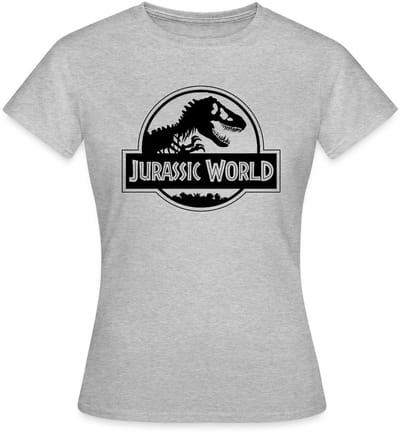 Jurassic World Klassiek Logo In Zwart T-Shirt Dames