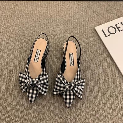 Wave Point Bow Roman Baotou Sandalen Fairy Wind Ondiepe Mond Met Puntige Achterkant Enkele Schoenen Dames Sandaal 38 gray