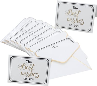 Wenskaarten met Enveloppen - 10 stuks - Elegante Bedankjes en Best Wishes Kaarten