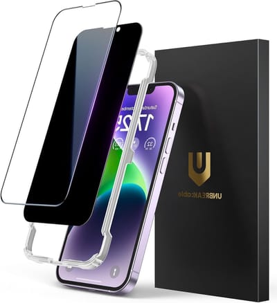 2-Pack Screen Protector voor iPhone 14 - Privacy en Helder Tempered Glass, Schokbestendig, Krasbestendig en Eenvoudige Installatie