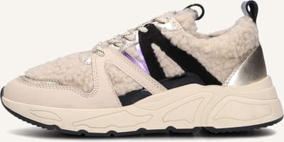 Wysh Carocel Lage sneakers - Leren Sneaker - Meisjes - Beige - Maat 34
