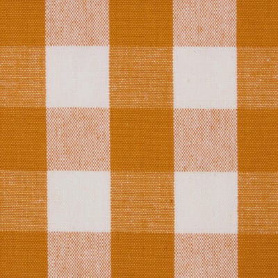 Homescapes Grote geruite katoenen stof oranje en wit - verkocht per meter, 150 cm breed