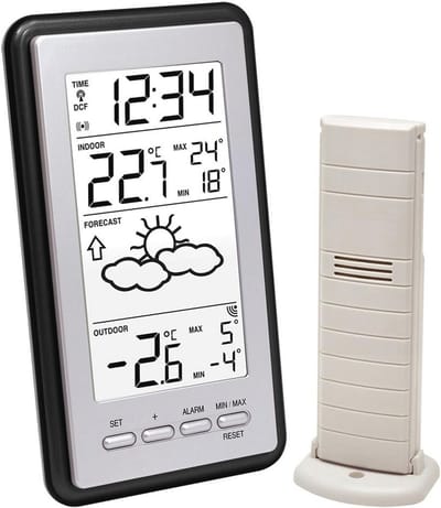 Weerstation met Binnen- en Buitentemperatuur en Weersvoorspelling