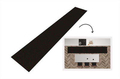 Keukenloper - Loper keuken - Patroon - Rood - Versiering - 300x50 cm - Keukenloper vinyl