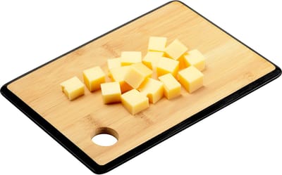 Kesper Keuken voedsel bereiden snijplank - 23 x 15 cm - bamboe hout - zwarte rand - luxe versie