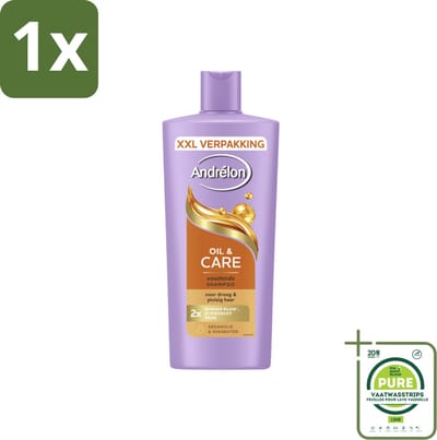 1 x Andrélon – Shampoo – Oil & Care – 685 ml - Haar Verzorging - Pluisvoorkomen - Arganolie Shampoo - Sheaboter - Droog Haar