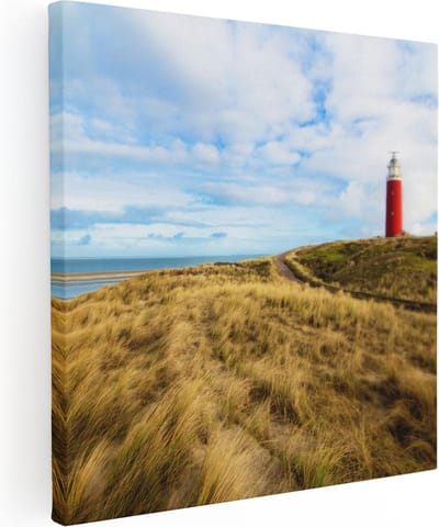 Artaza Canvas Schilderij Duinen Texel - 30x30 cm - Klein - Wanddecoratie Zee - Muurdecoratie Strand - Kamer Accessoires