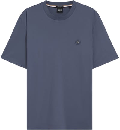 Boss Heren T-Shirt Blauw 50555844/466 C Taut