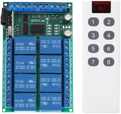 VT Goods - 433.92MHz Afstandsbediening - 8 Kanalen Draadloze Schakelaar - 100 Meter Bereik - Vaste Codering - Ideaal voor Thuisgebruik - Compatibel ...