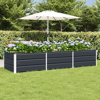 vidaXL - Plantenbak - Antraciet - 240 - x - 80 - x - 45 - cm - Staal