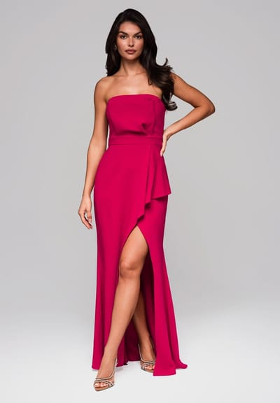LARICA Jurk - Rits - Jurk Donkerroze XS