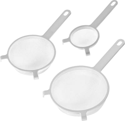 Set 3 stuks, theezeef Ø 8 cm, huishoudzeef Ø 14 cm + Ø 18 cm, speciaal, kunststof