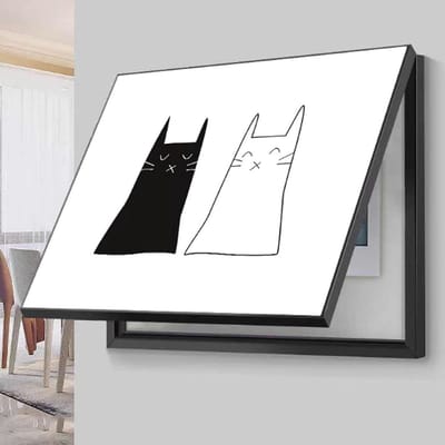 Meterkastafdekking - Zekeringkast deksel - Muren verfraaien - Flip-top ontwerp - 45x35cm - Zwart