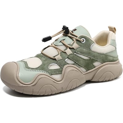 Bovenlaag Leer Persoonlijkheid Heren Outdoor Vrijetijdsschoenen Wandelschoenen Heren Mode Schoenen Platform Schoenen met Grote Teen 43 gray