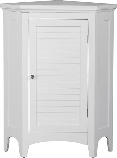 Teamson Home Glancy Badkamerkast - Houten Muurbevestiging Hoekkast Met Deur en Planken - Wit