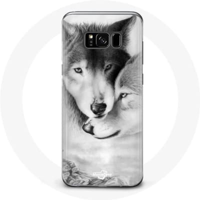 Hoesje voor Samsung Galaxy S8 Wolf Duo dieren